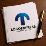 画像6: T字の立体的なモダンロゴ (6)