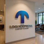 画像10: T字の立体的なモダンロゴ (10)