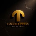 画像12: T字の立体的なモダンロゴ (12)