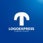 画像4: T字の立体的なモダンロゴ (4)