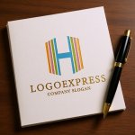 画像6: H字のカラフルな虹の希望ロゴ (6)