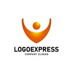 画像1: 勝利のV字型の人物ロゴ (1)