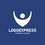 画像4: 勝利のV字型の人物ロゴ (4)