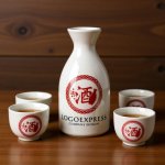 画像5: 「酒」の漢字と徳利の和風ロゴ (5)