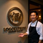 画像11: 「酒」の漢字と徳利の和風ロゴ (11)