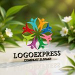 画像12: カラフルな人々が織りなす共創と結束のロゴ (12)