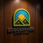 画像5: 太陽と住宅のロゴ (5)