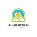 画像1: 太陽と住宅のロゴ (1)