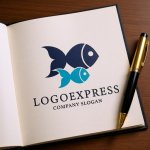 画像6: 親子の魚のロゴ (6)