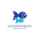 画像1: 親子の魚のロゴ (1)