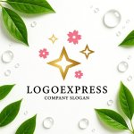画像9: 輝く星と桜の花びらの優美なロゴ (9)