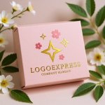 画像10: 輝く星と桜の花びらの優美なロゴ (10)