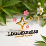 画像12: 輝く星と桜の花びらの優美なロゴ (12)