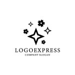 画像3: 輝く星と桜の花びらの優美なロゴ (3)