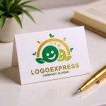 画像16: 笑顔と葉っぱが輝くナチュラルロゴ (16)