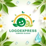 画像9: 笑顔と葉っぱが輝くナチュラルロゴ (9)