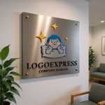 画像14: 枕で微笑む子供と輝く星のロゴ (14)