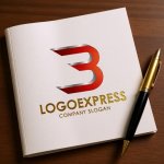 画像6: B字（または3）の立体的なスピードロゴ (6)