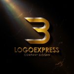 画像12: B字（または3）の立体的なスピードロゴ (12)