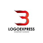 画像1: B字（または3）の立体的なスピードロゴ (1)