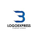 画像3: B字（または3）の立体的なスピードロゴ (3)