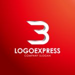 画像4: B字（または3）の立体的なスピードロゴ (4)