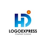 画像1: HDの文字と人が融合した信頼と成長のロゴ (1)