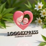 画像12: ハートで包む母子の愛情ロゴ (12)
