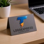 画像6: T字と稲妻のテクノロジーロゴ (6)