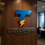 画像9: T字と稲妻のテクノロジーロゴ (9)