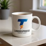 画像12: T字と稲妻のテクノロジーロゴ (12)