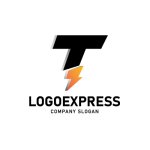 画像3: T字と稲妻のテクノロジーロゴ (3)