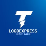 画像4: T字と稲妻のテクノロジーロゴ (4)