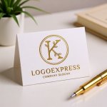 画像16: エレガントなKの文字と葉っぱのロゴ (16)