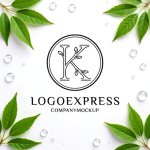 画像9: エレガントなKの文字と葉っぱのロゴ (9)