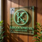 画像11: エレガントなKの文字と葉っぱのロゴ (11)