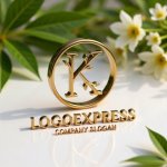 画像12: エレガントなKの文字と葉っぱのロゴ (12)