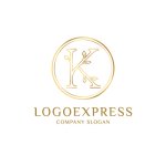 画像3: エレガントなKの文字と葉っぱのロゴ (3)