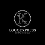 画像4: エレガントなKの文字と葉っぱのロゴ (4)