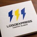 画像14: M字と三本の稲妻が輝くスピードロゴ (14)