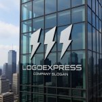 画像16: M字と三本の稲妻が輝くスピードロゴ (16)