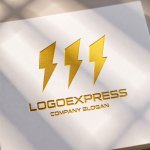 画像11: M字と三本の稲妻が輝くスピードロゴ (11)