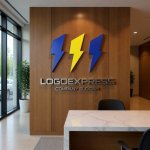 画像13: M字と三本の稲妻が輝くスピードロゴ (13)