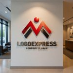 画像10: M字と人が融合した情熱的な成長ロゴ (10)