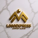 画像13: M字と人が融合した情熱的な成長ロゴ (13)