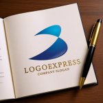 画像6: B字の流れるようなダイナミックロゴ (6)