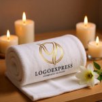 画像5: 優雅な筆記体Yの黄金サークルロゴ (5)