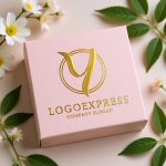 画像10: 優雅な筆記体Yの黄金サークルロゴ (10)