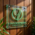 画像11: 優雅な筆記体Yの黄金サークルロゴ (11)