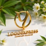 画像12: 優雅な筆記体Yの黄金サークルロゴ (12)